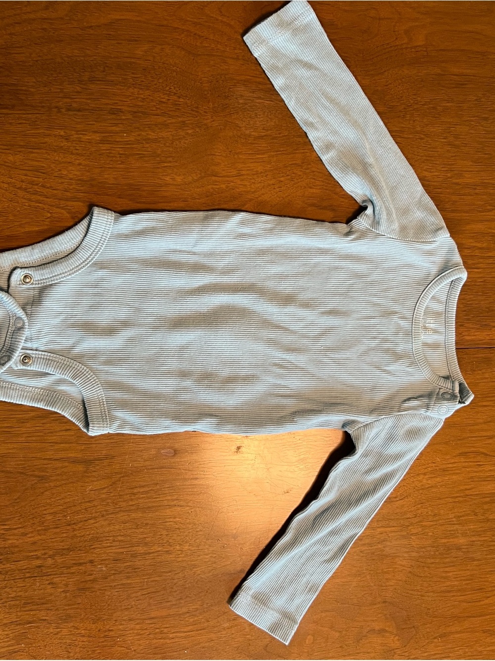 Carter's Little Planet Light Blue Ribbed Long-Sleeve One-Piece Bodysuit